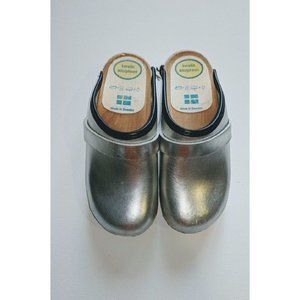 Kerstin Adolphson Wood Wooden Silver Clogs 9